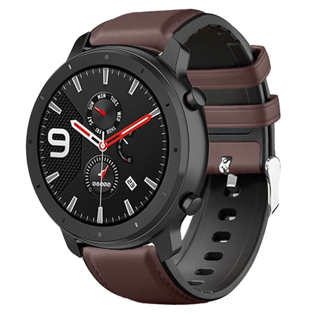 Correa de cuero + silicona para Amazfit GTR 47mm 42mm/AMAZFIT Pace Stratos 2 2s 3 Correa de reloj inteligente Correa: 3 / AMAZFIT 2 3