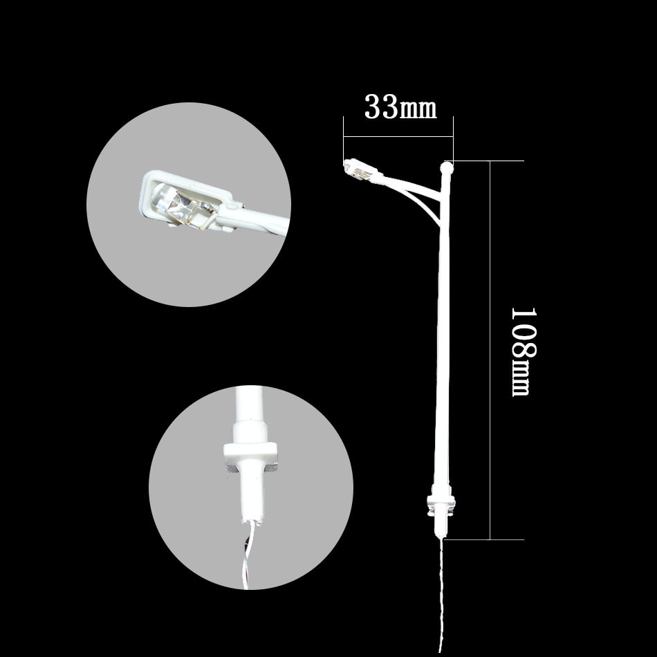 10 Lampioni A LED Per Modellismo Treno Scala Z, 3V Con Resistenze Incluse, Luce Realistica Per Diorami E Plastici, Età 14+