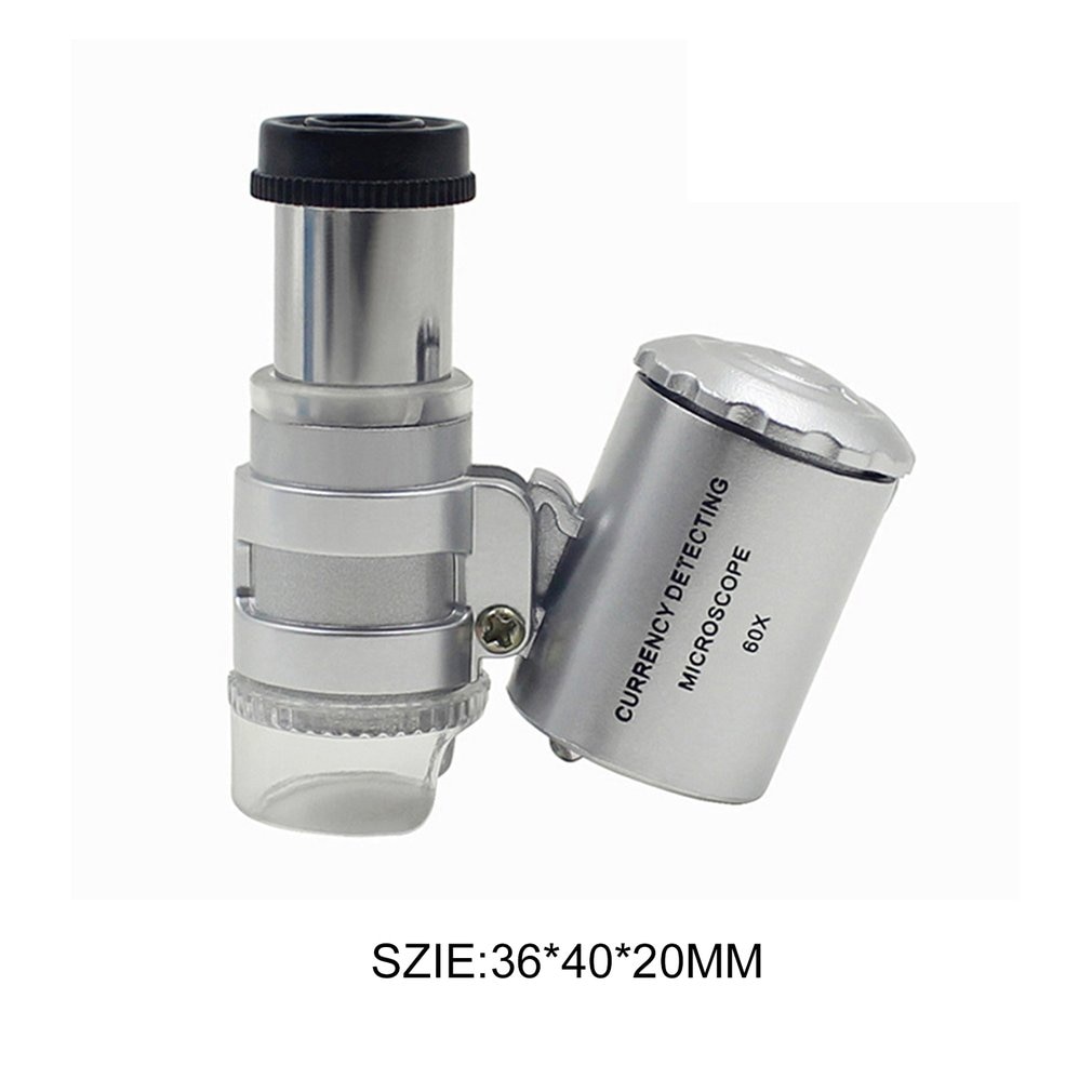 Portable 60X Microscope lampe à LED loupe de lumiè... Grandado
