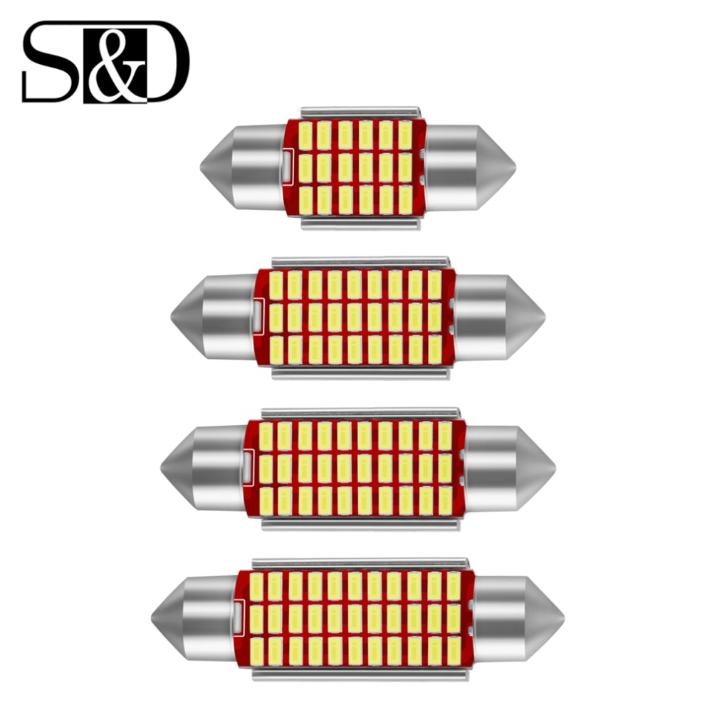 1 stk  c5w led bil interiør lys canbus festoon 31mm 36mm 39mm 42mm led pærer 6000k hvid kuppel læselys auto lampe 12v