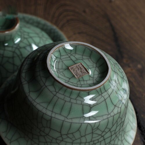 [storhet] longquan celadon porslin gaiwan kina tekoppar knastrig glasyr tekanna drinkware 150ml