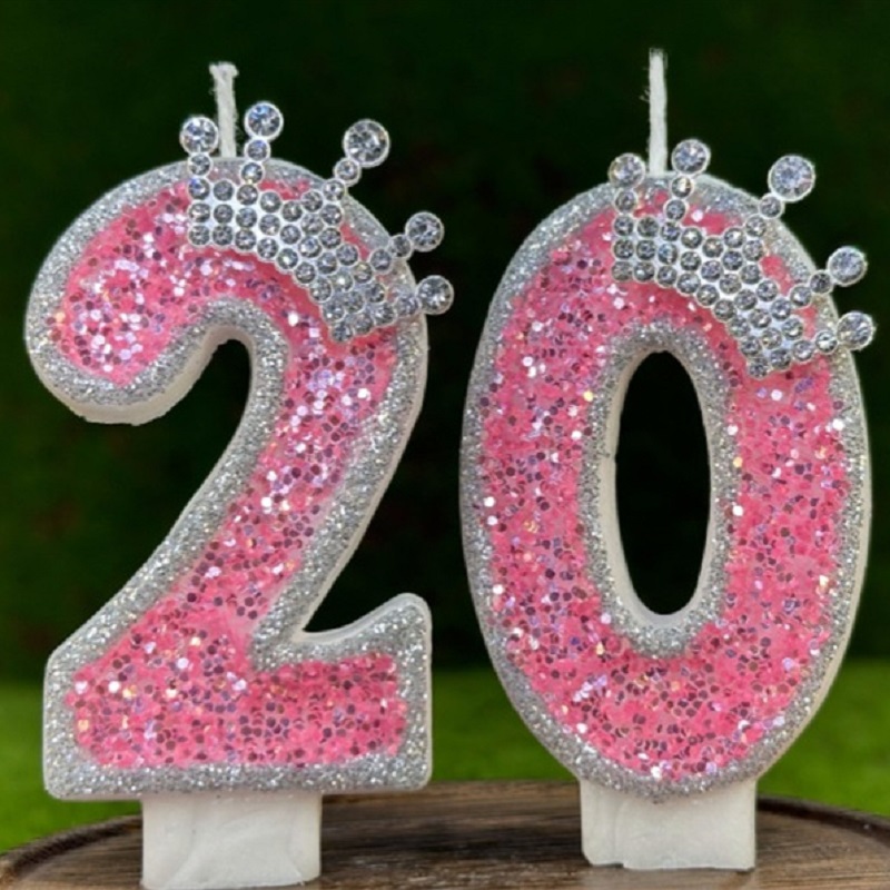 Bougie rose numéro 0 1 2 3 4 5 6789, fournitures de fête d'anniversaire pour filles, bougies décoratives pour Salons de beauté, bougie de 4 ans