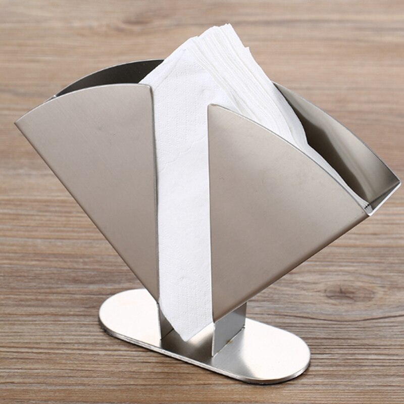 Stainless Steel Napkin Holder Paper Serviette Dispenser Vertical Decorative Tissue Rack Box for Dining Table