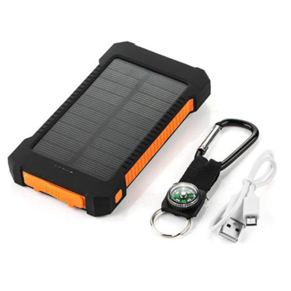 Large Capacity Solar Power Bank Dual USB Portable Solar Battery Charger Universal Mobile Phone Charger