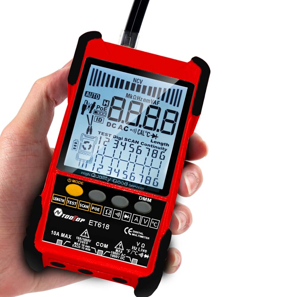 Ai äußern Sammlung Tooltop Netzwerk Kabel Tester Multimeter lan Kabel Verfolgung Poe Prüfung 400m/600m Länge messen Empfindlichkeit