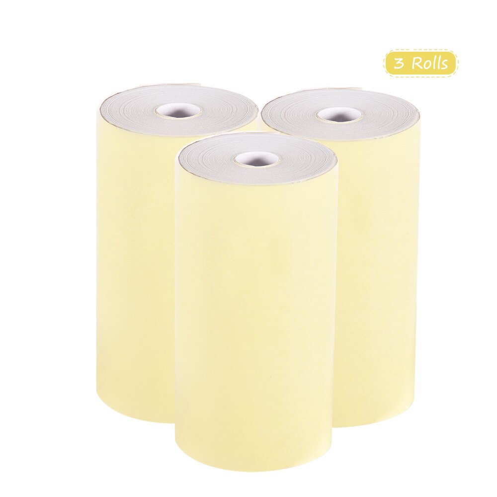 Printbar farveklistermærke papirrulle direkte termisk papir med selvklæbende 57*30mm til peripage  a6 termisk printer med ,3 lommer: Termopapir gul