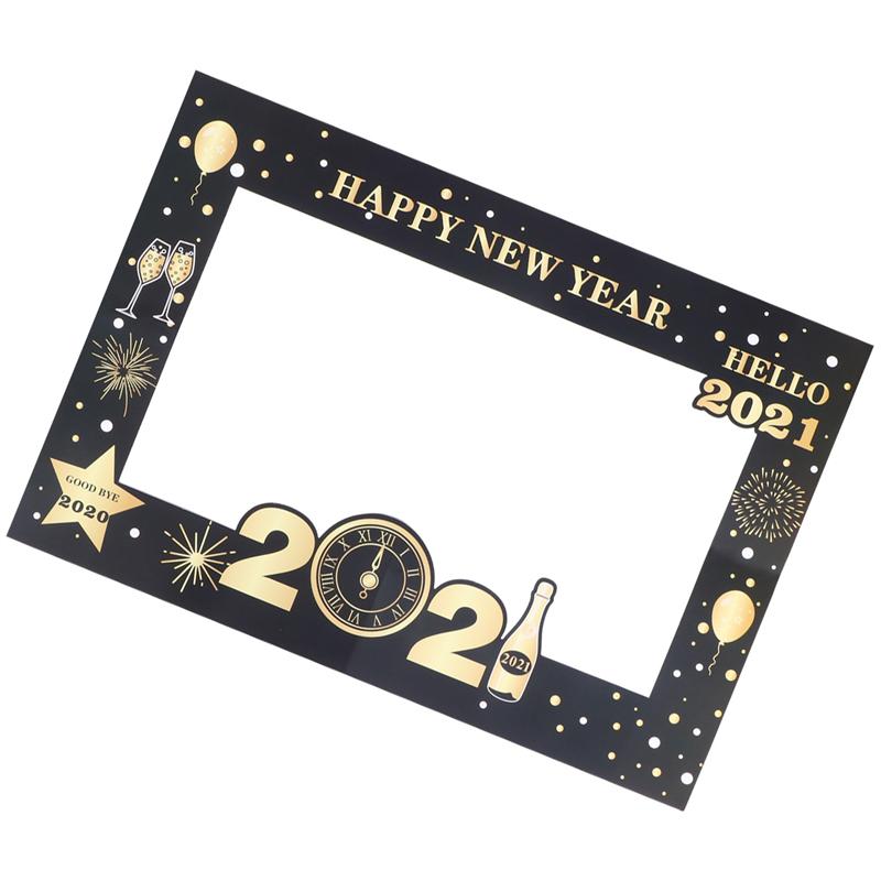 1pc Year Handheld Photo Frame Festival Photo Props Party Supply