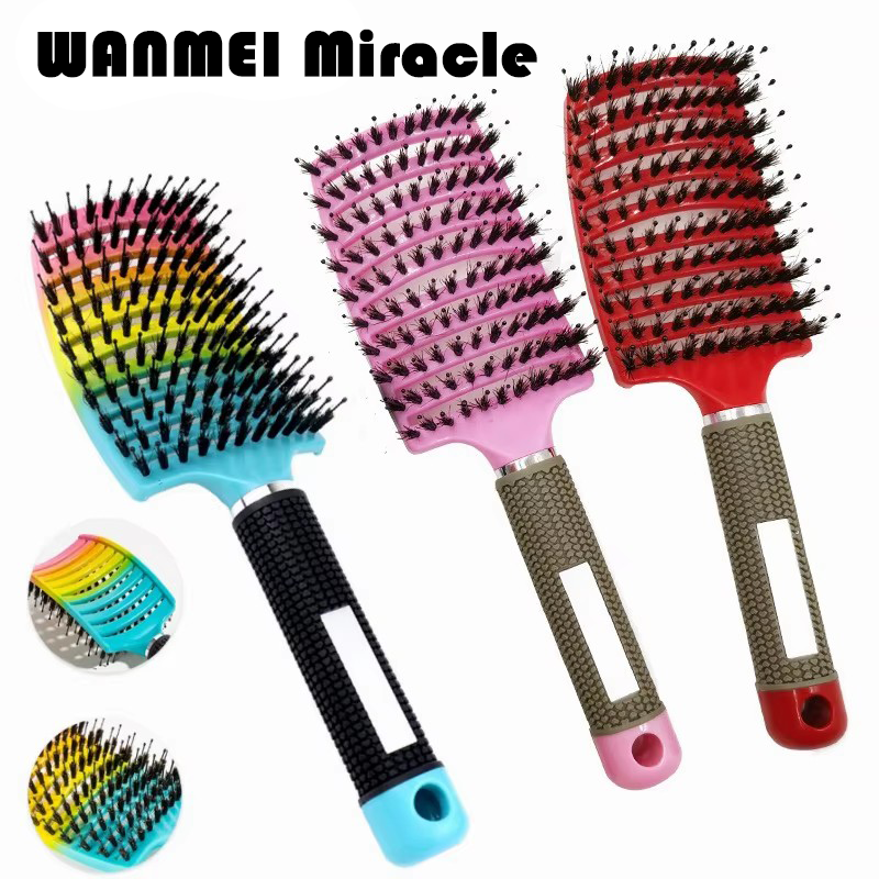 Cepillo para desenredar el cuero cabelludo, peine para masaje, cerdas de nailon para mujeres, cepillo mágico para el cabello rizado, herramientas de estilismo para salón de peluquería,