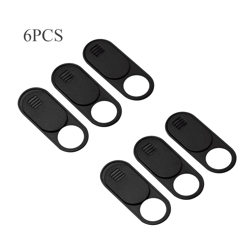 Universal Plastic WebCam Cover Shutter Magnet Slider Camera Cover for IPhone Laptop Mobile Phone Len Privacy Stickers: black-6PCS