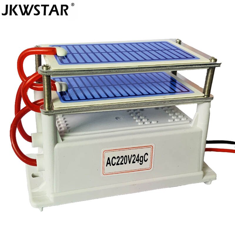 Generador de ozono de 24g, ozonizador, purificador de aire de 220V, placa cerámica de larga vida, limpiador de aire y agua, sin olores
