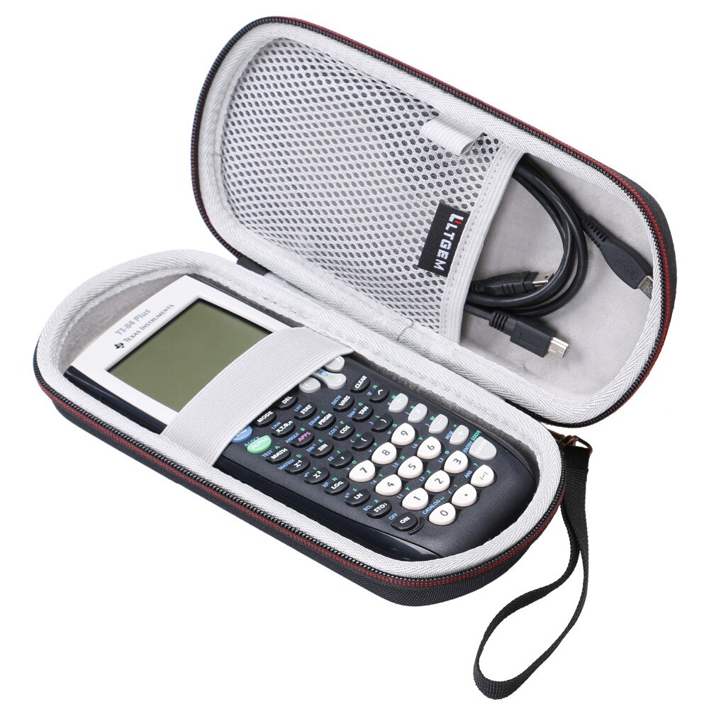 Ltgem Case Voor Texas Instruments TI-84, 89/83/Plus/Ce Grafische Rekenmachine-Inclusief Mesh Zak.(Hard En Zwart)