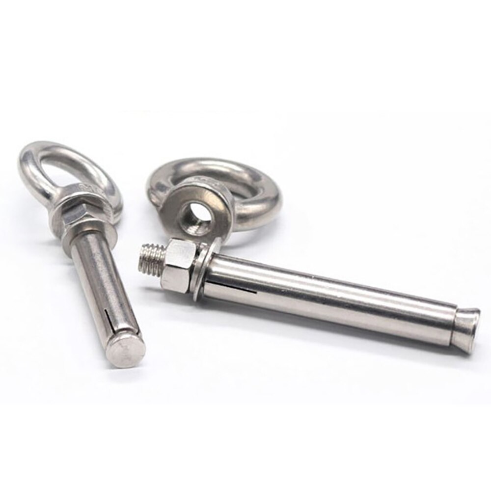 Lift Eye Ring Nut Expansion Bolt Screw Marine Grade 304 Stainless Steel Concrete Wall Anchor Sleeve Heavy Duty M8 M6 5Pcs