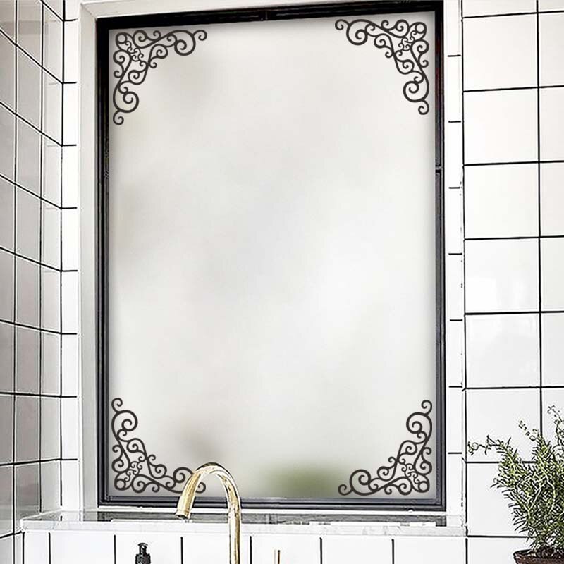 Window Paste Sticker Pure black iron style window paste wall decoration... – Grandado