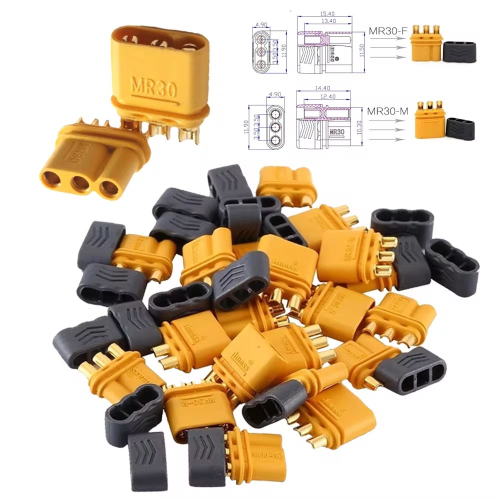 Amass stecker mr30 stecker buchse mit mantel für rc multi kopter flugzeug lipo teig spielzeug teil: Rot