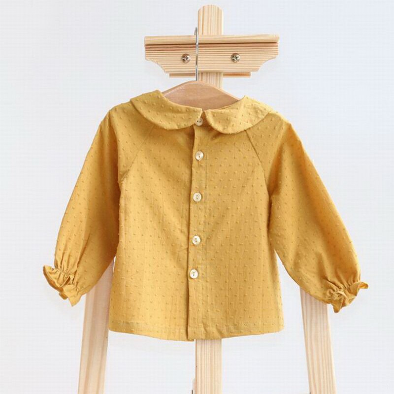 Aumtun-camisas de algodón con cuello para bebé, ropa interior suave de manga larga con botones en la espalda, Jacquard, Primavera