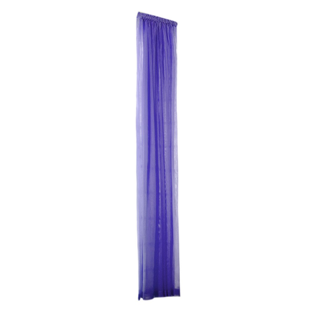 Rideau de porte fenêtre en Tulle de couleur Pure, 1 pièce, panneau, écharpe transparente, cantonnières, rideaux de fenêtre transparents pour décoration de salon: VIOLET