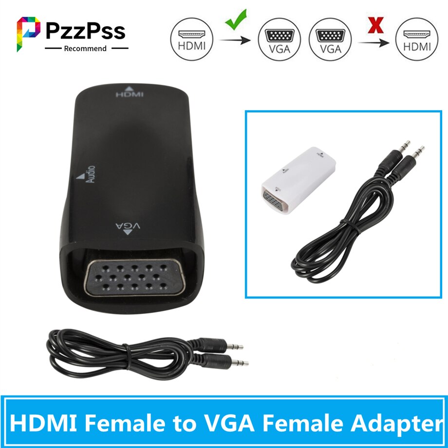 Pzzpss Hdmi Naar Vga Adapter Vrouwelijke Aan Vrouwelijke Hd 1080P Hdmi Naar Vga Converter Voor Pc Laptop Tv Box computer Display Projector