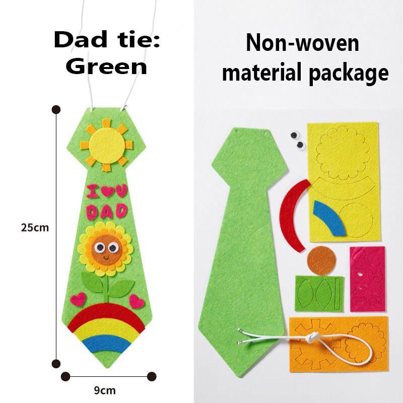 kindergarten lots arts crafts diy toys Dad tie crafts kids educational for children&#39;s toys girl/boy christmas 16906: green