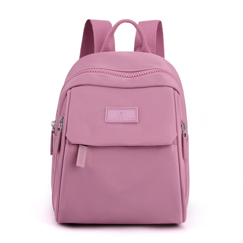 Mochila pequeña de nailon para mujer, morral pequeño de compras, resistente al agua, a la , bonita, 2022: Rosa