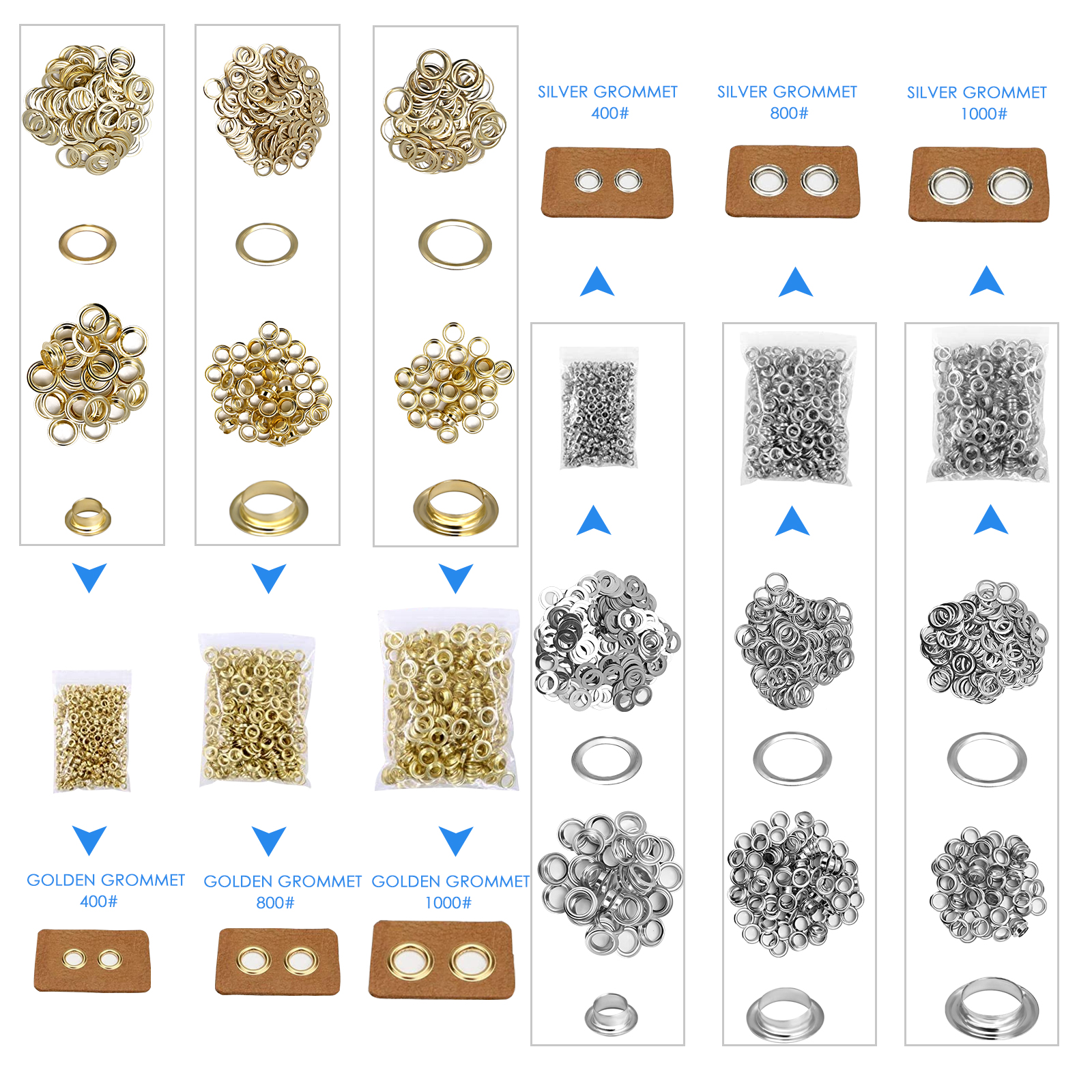 Heavy Duty Hand Press Grommet Eyelet Machine Hole Punch Tool Kit Including Grommet Machine Sliver Grommets Snap Buttons Craft