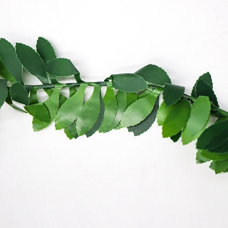 7m Artificial Vines Silk Green Leaf Garland Iron Wire Rattan DIY Wreath Flower Wedding Car Jungle Party Decor Willow Leaf Branch