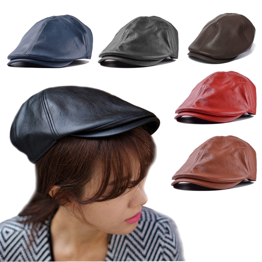 Boina de cuero Artificial con orejas y Cierre trasero para hombre, gorro de invierno con orejas y Cierre trasero, Unisex,