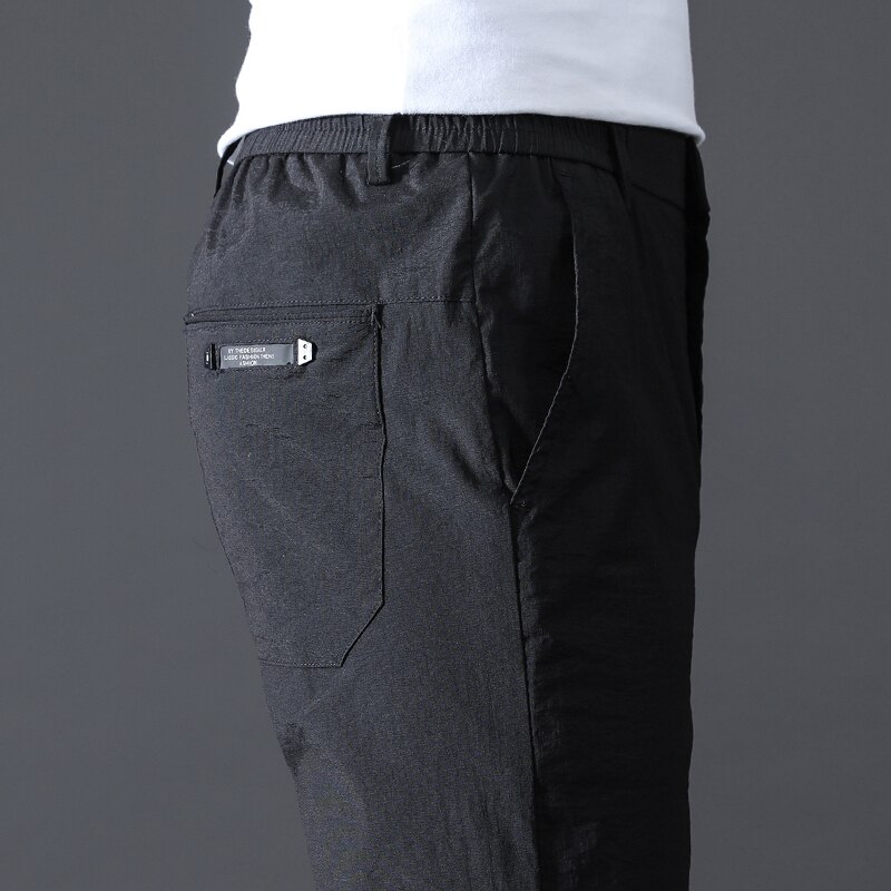 L'été Ultra-Mince Fiber De Viscose Pantalon de Costume D'affaires Pour Hommes Pantalon de Costume Slim Grande Taille Pantalon Formel Formelle Hommes Pantalons décontractés: 6802 black