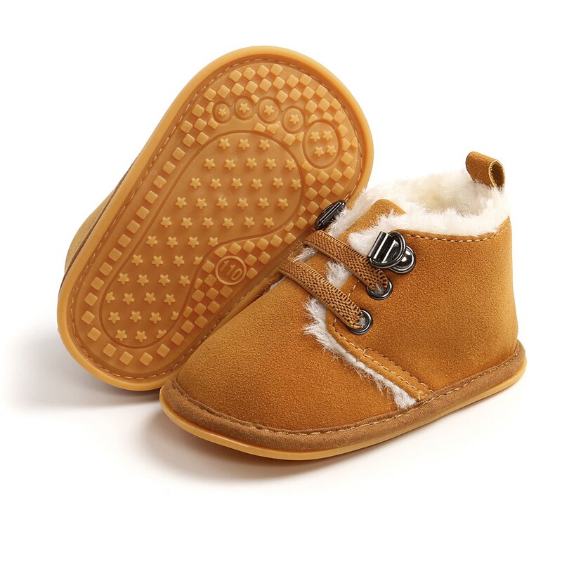 0-18M Neugeborenen Baby Booties Winter Warme Pelz Futter Nicht-Unterhose Gummi Sohle Stiefel Kleinkind Prewalkers 4 farben