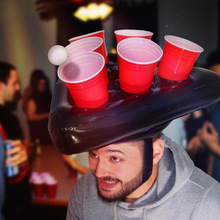 Gonflable bière Pong chapeau flottant Pong jeu pour piscine fête fournitures plage gonflable jouets pour enfants géant fête chapeau