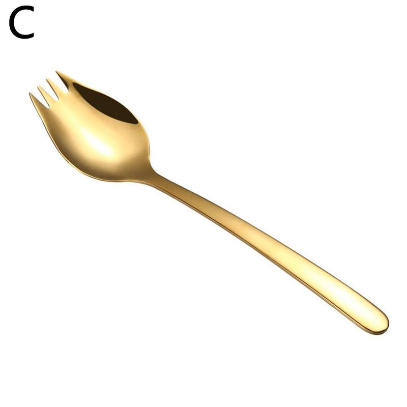 1pc Salad Spoons Steel Spoon Set Cutlery Gold Set Unique Lettuce Unique Cutlery Spoon Gold Tablewellware Dessert W7b9: C