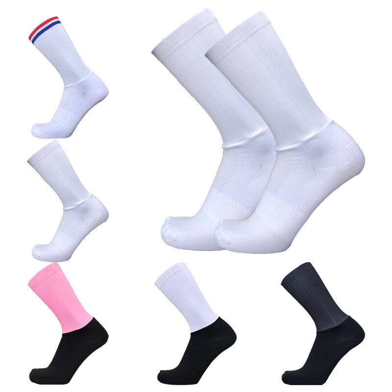 Neue Silikon Außen Fahrrad Socken Kompression Sport Socken Radfahren Socken Männer Frauen Straße Fahrrad Socken