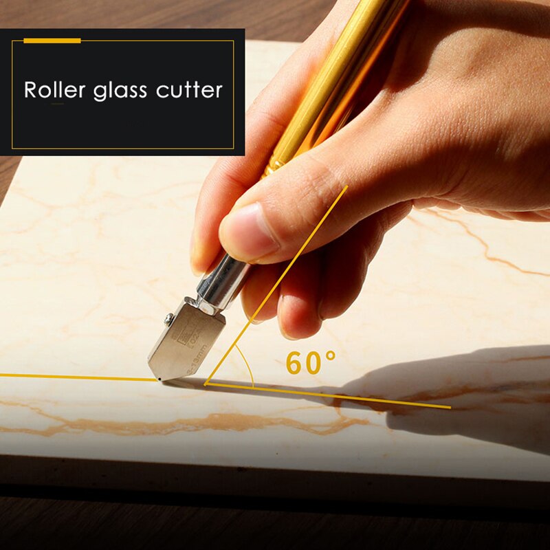 Glass Cutter non-slip metal handle Pencil Style Oil Feed Alloy Tip Cutting Tool diamond cutting head, steel blade cutting tool