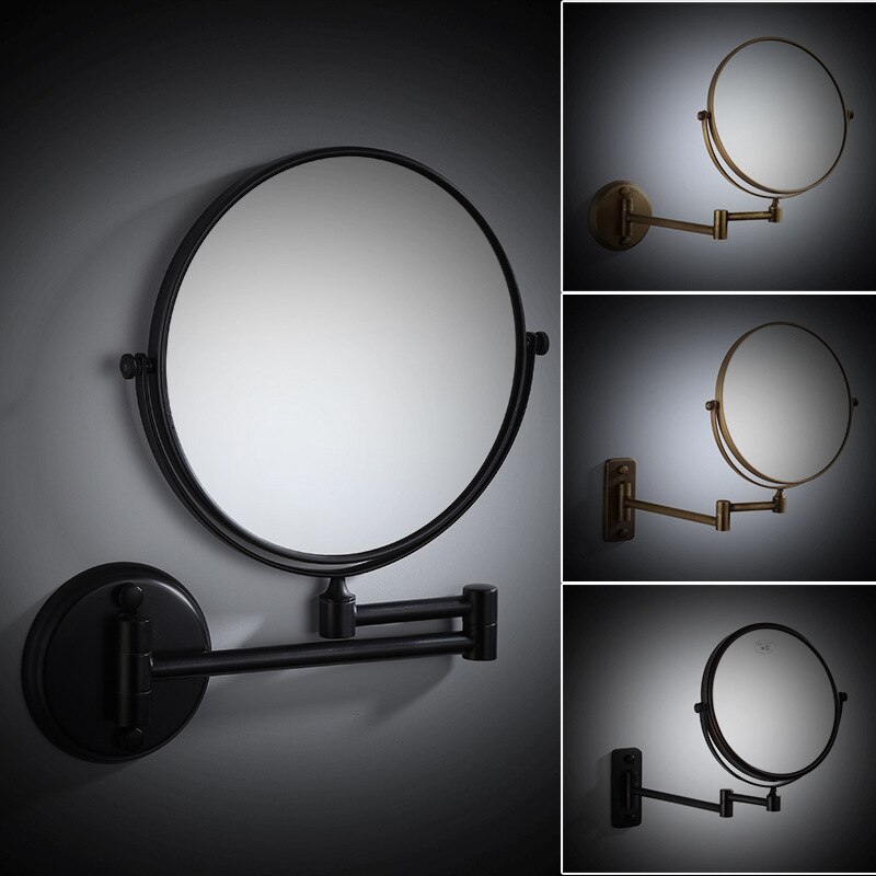 Dressing Mirror Wall Mounted 8 inch Brass Magnifying Mirror Folding Black Oil/Gold Makeup Mirror Cosmetic Mirror Lady