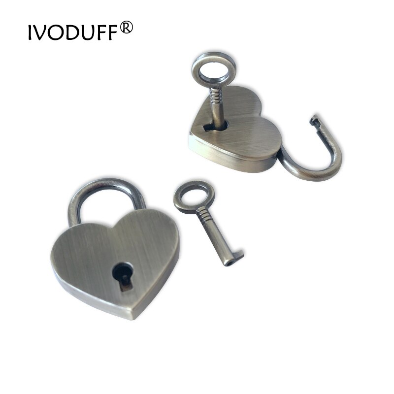 1 pièce coeur rétro métal mini cadenas sac valise valise clé serrure avec clé