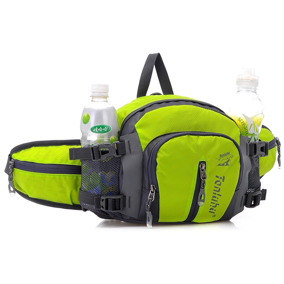 5L Large Running Bag Outdoor Sport Bicycle Cycling Backpack Shoulder Waist Pack Men Women Hiking Camping Bike Riding Bottle Pack: Green