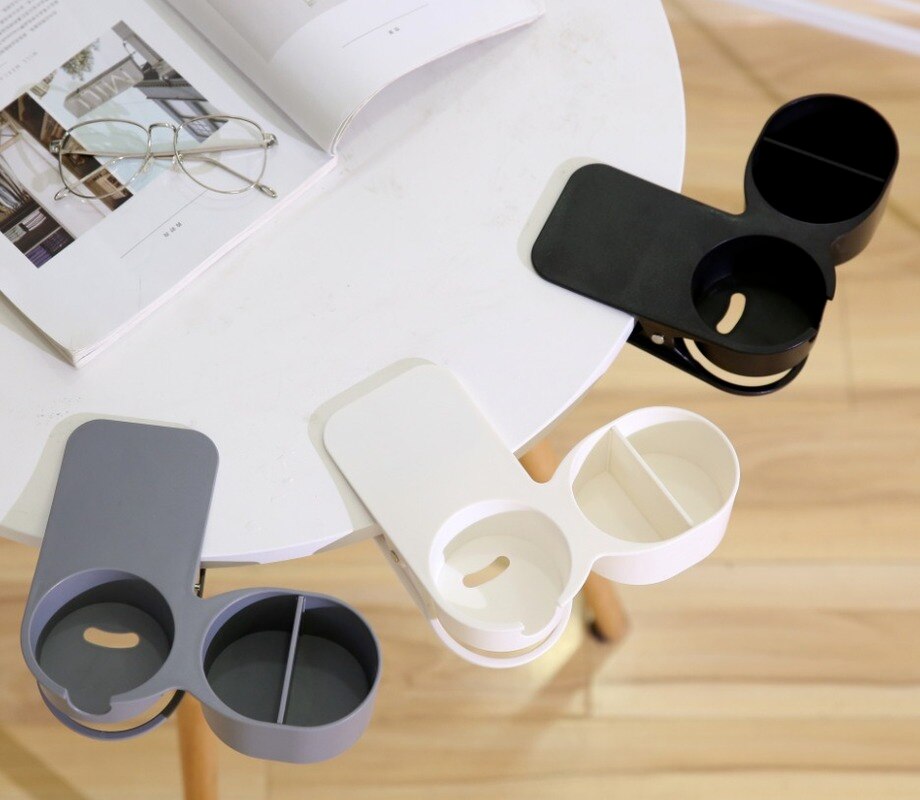 Estante de almacenamiento para oficina, Soporte para vasos, Clip para mesa, escritorio, organizador de botellas, Clips para mesa, Soporte para vasos y bebidas