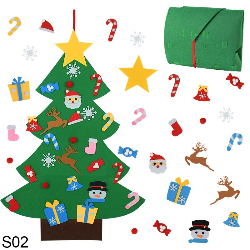 Gør det selv kunstig filt væghængende ornamenter navidad dekoration juletræ hjem til julefest indretning år børn: S02