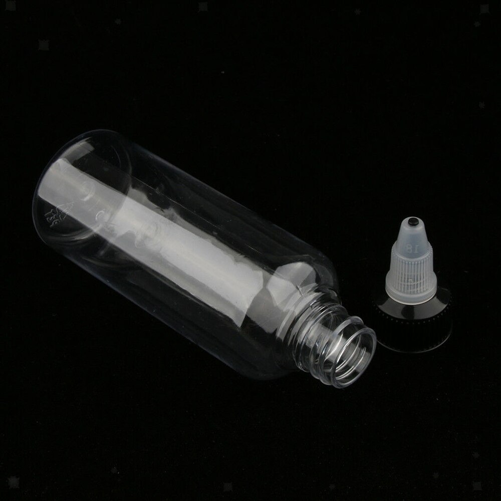 10 stk. 100ml tom plastflaske med vridd toppdeksel applikator for løsningsmidler, oljer, maling, blekk, væske, lim