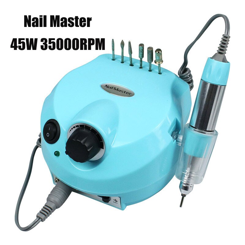 45W 35000Rpm Nail Boor Machine Voor Manicure Pedicure Met Polijsten Bits Electric Nail Boor Kit Salon Gebruik Nail art Apparatuur: DM202-Blue