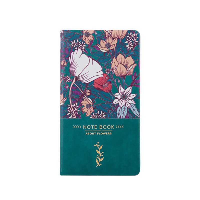 Flower Agenda A6 Diary Annual Plan Notebook Kawaii Portable Journal Monthly Weekly Planner School Office Supplies Stationery: dark green