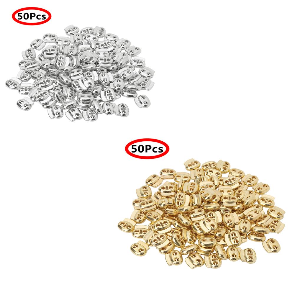 50 di plastica Corda Cavo di Cordini Di Sicurezza Fermacorda E Ganci Doppio Foro fine Serrature FAI DA TE Carino Cursore Alterna Elementi di Fissaggio per le Borse Tenda abbigliamento sportivo Lacci Delle Scarpe