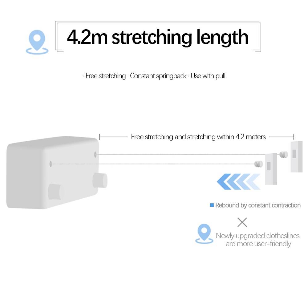 Clothes Line Stainless Steel Balcony Wire Rope No-hole Indoor Clothes Quilt Dry Hanger Invisible Telescopic Clothes Hanger