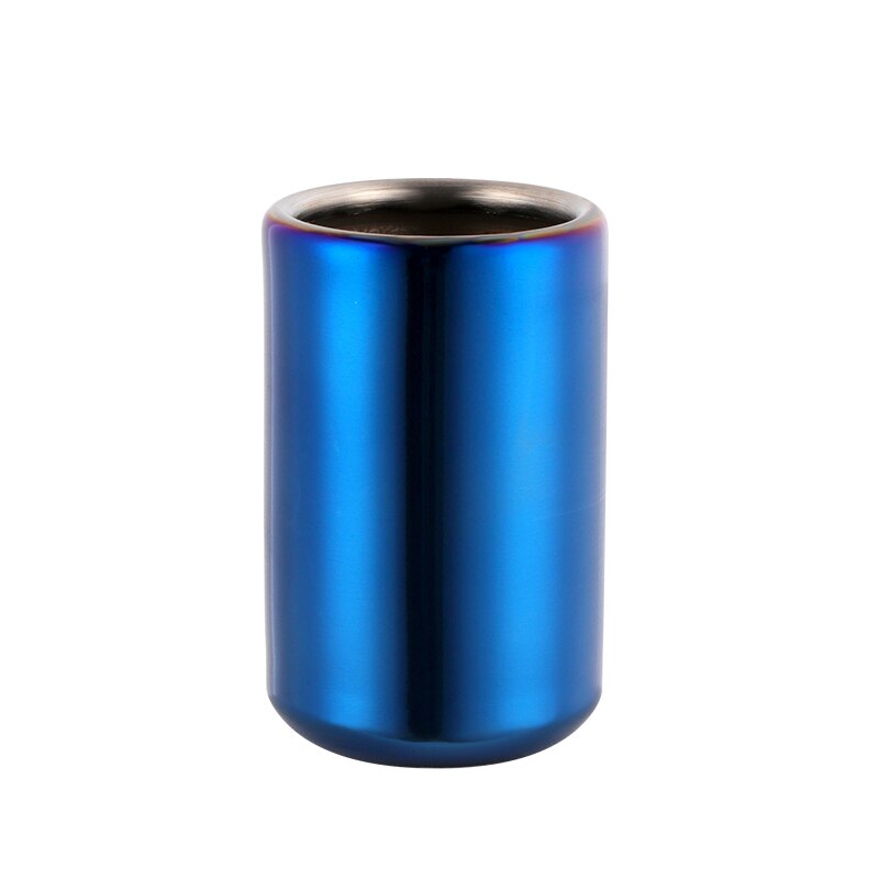 1/2 Stuks Rvs Fruit Vork Opslag Cup Dessert Snack Vork Buis Cup Kids Penhouder Opslag Cilinder thuis Party Gebruiksvoorwerp: blue / 2pcs