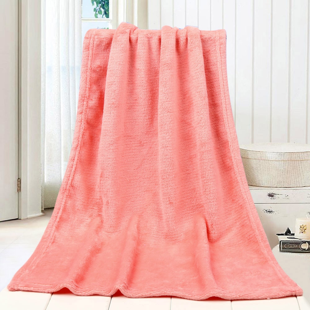 45*65CM Solid Soft Throw Kids Blanket Warm Coral Plaid Blankets Flannel Nordic Sofa Bed Living Room Blanket Decorative