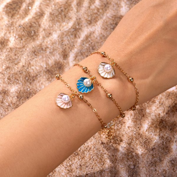 Bohemian Imitation Shell Beads Bracelet For Women Sea Star Turtle Woven Rope Bracelet Handmade Friendship Beach Jewelry: Green Dragonly