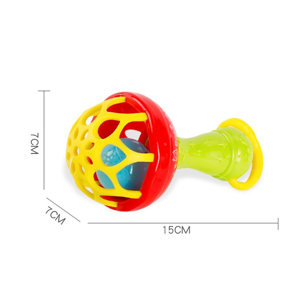 Fun Games Baby Soft Rubber Teether Rattle Rod Multi-functional Baby Rattle Stick With Teether Baby Hand Holding Toy
