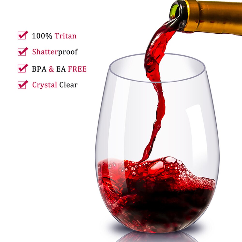 Wine Glass PCTG Shatterproof Unbreakable Red Wine Tumbler Large Capacity High-End Transparent Red Wine Cup Beer Drink Mugs