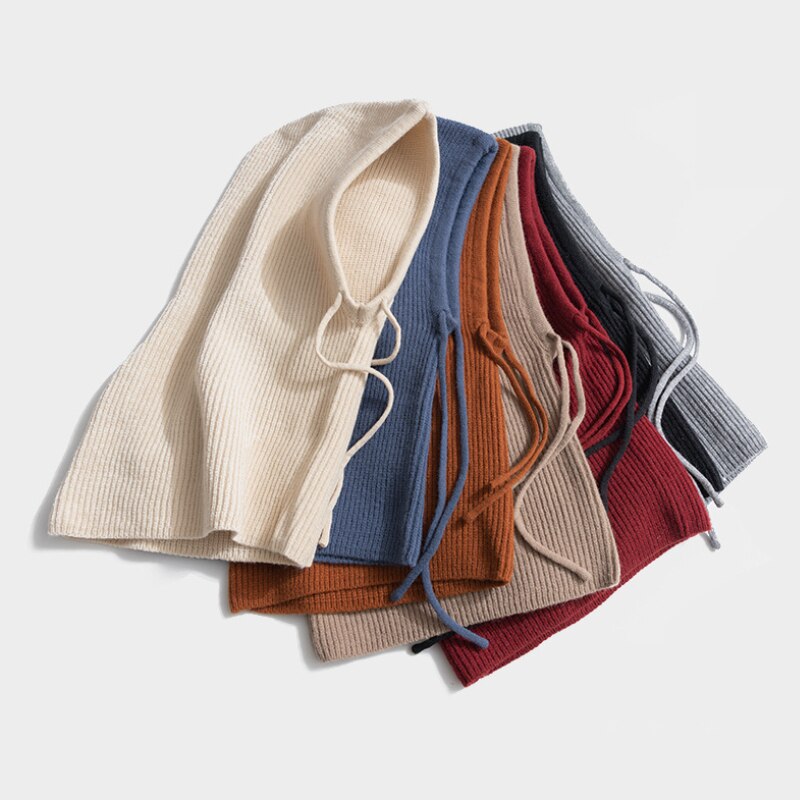 Gorro con capucha para mujer y niña, bufanda de doble uso, de punto grueso y cálido, novedad, Invierno