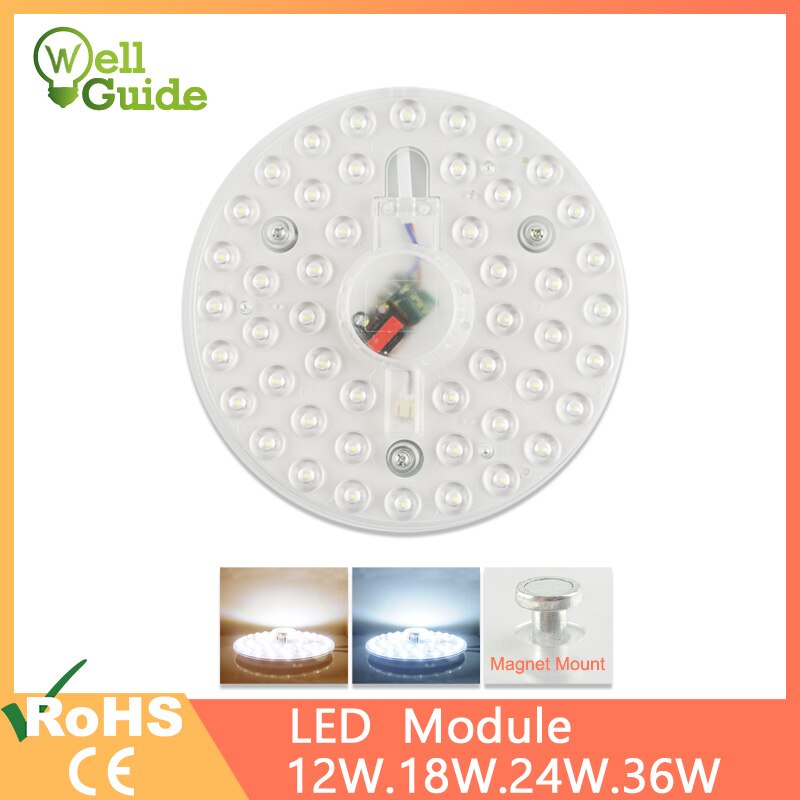 Led Module Led Panel Plafondlamp Lamp Minimodule Vervangen Accessoire Magnetische Bron Licht Boord Lamp Lange Levensduur 220V 12W 18W 24W