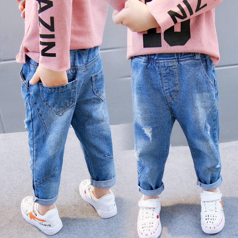 freundlicher Jeans Hosen Neue Jungen Denim Hosen gerissen See freundlicher Hosen Patchwork freundlicher Hosen für Jungen freundlicher Zerrissene Jean